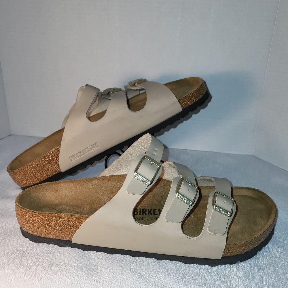 Birkenstock Women's Triple Buckle Sandals in Light Beige